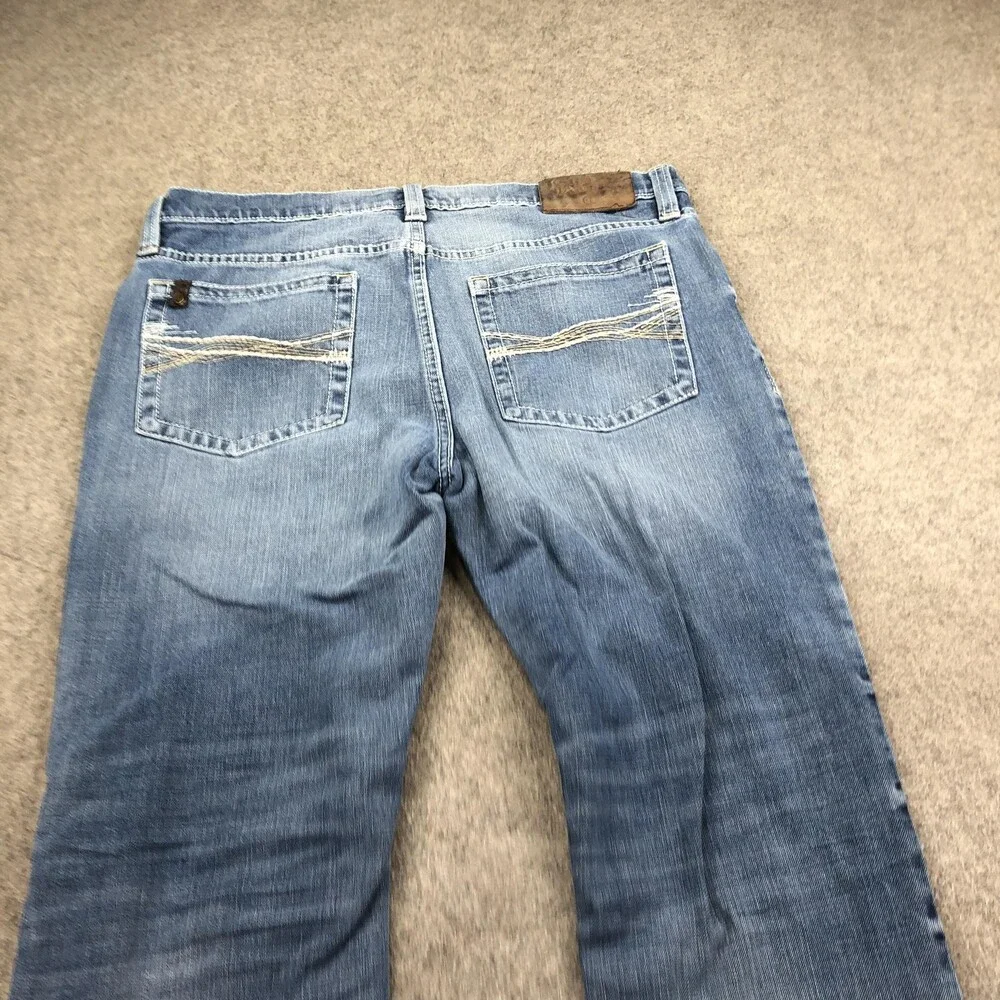 Cody James Jeans Mens 34x32 Blue Light Wash Relaxed Straight Stretch Denim